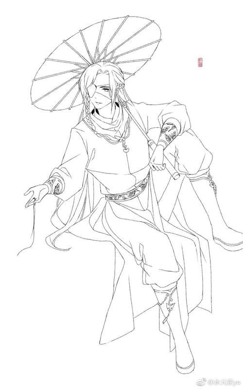 花城的伞图简笔画