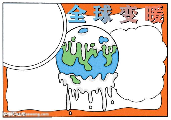 全球变暖手抄报绘画