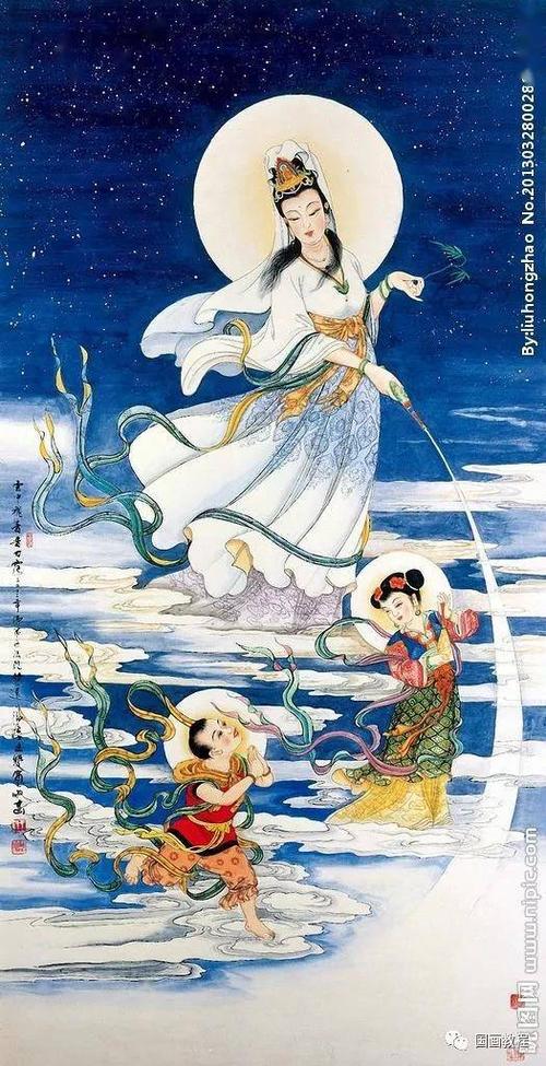 菩提树下 · 莲花--菩萨工笔画,愿你观音永保,快乐平安