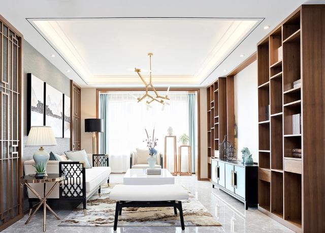 中西结合是这个设计的重点,吊顶和地面的设计均为简单设计,主要是家具