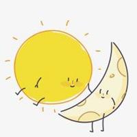 漫画太阳月亮头像 简单卡通太阳与月亮头像_微信头像