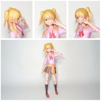 刻晴手办 爱酱人气偶像虚拟主播原神周边刻晴甘雨纸模型手工拼装摆件