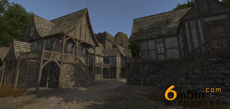 unity中世纪模块化城镇村庄城堡房屋建筑模型medievalmegapack13