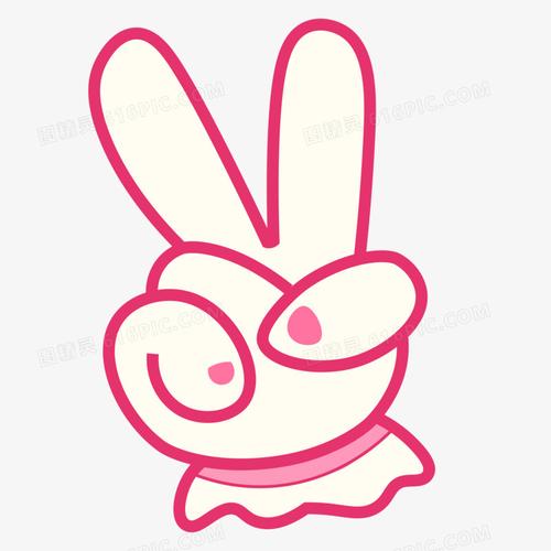 手绘比耶手势免抠元素