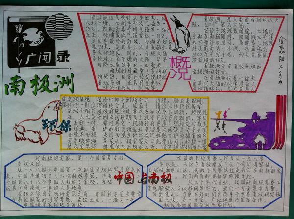 第十一届外语节(南极洲)手抄报设计制作优秀作品展示