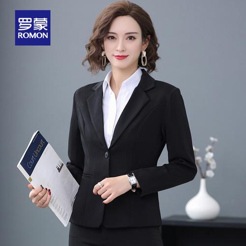 romon罗蒙西服女士职业装修身西装时尚气质工作服正装单西小外套
