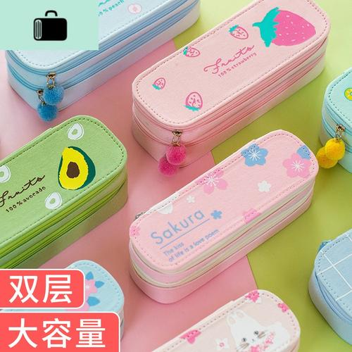 newlake小清新笔袋韩国简约多功能大容量女生可爱创意铅笔盒高中小