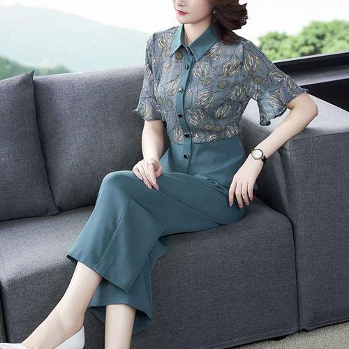 40岁女人洋气,40岁女人如虎 年轻妈妈气质洋气套装中老年女装职业两件套40岁50女