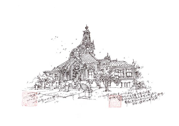 哈尔滨建筑之一|纯艺术|钢笔画|唐殿民手绘 - 原创作品 - 站酷 (zcool