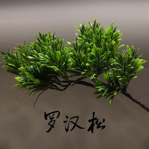仿真罗汉松叶塑料假叶子枝松树迎客松材料盆景枝条假树单支假花枝