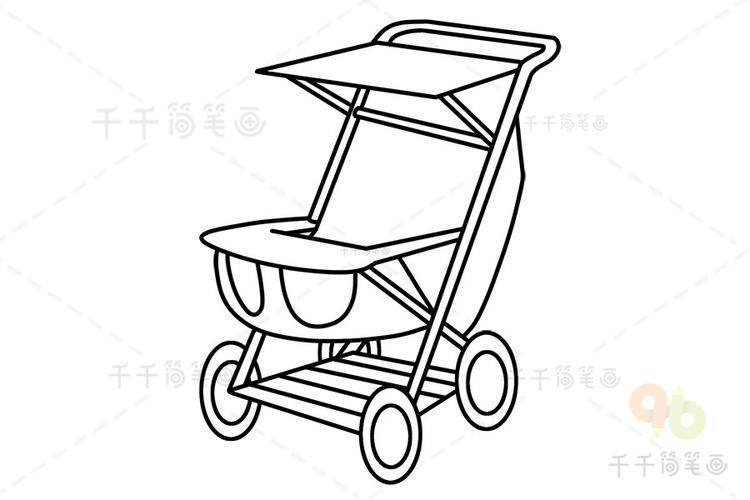 婴儿车卡通涂色图片模板