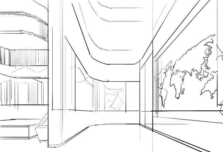 电脑手绘商业空间