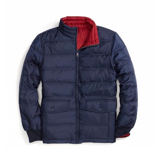 美国代购 tommy hilfiger 汤米男纯色经典双面可穿加厚保暖羽绒服