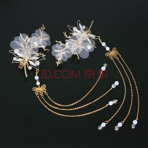 博皓古代汉服发饰对夹新娘半面妆古装头饰蜻蜓蝴蝶流苏步摇古风女配饰