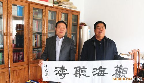 文化名人网一行到莒南县拜访书法家许长恩