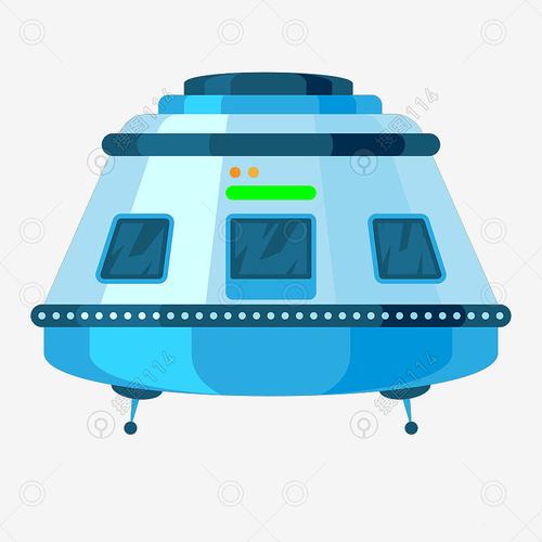 飞行器蓝色卡通飞碟ufo