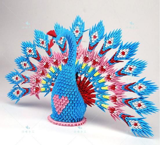 包邮生日创意成品孔雀开屏教程立体di三角包三角手工折纸