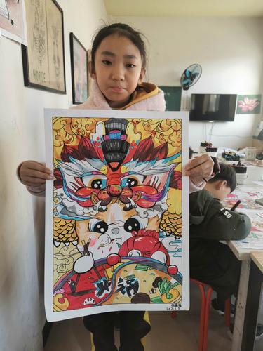 【艳玲艺术培训学校】2021-01-03旧校区三层二教室上午国潮系列绘画