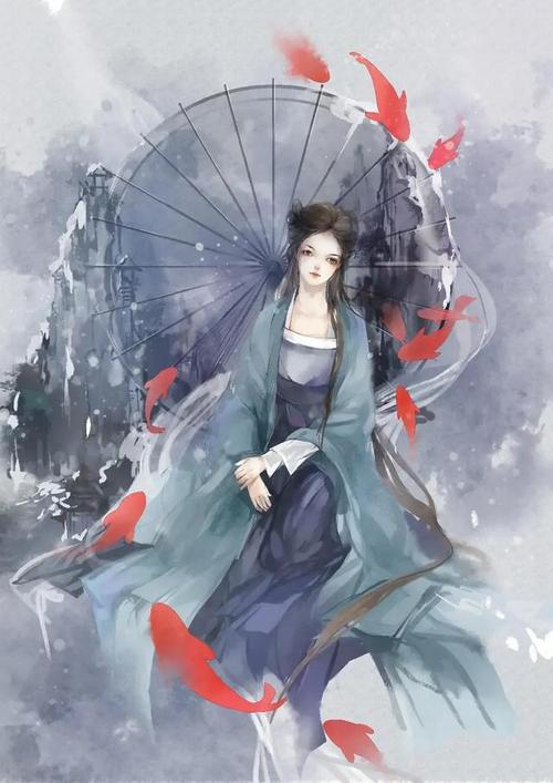 高清壁纸古风手绘美女