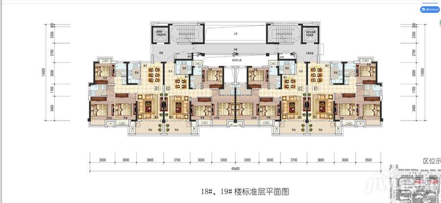 九江中辉学府18# 19# 标准层平面图户型图_首付金额