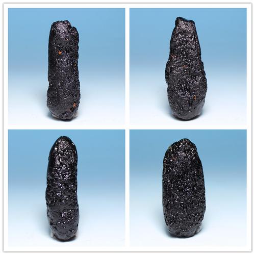 精品长条形玻璃陨石 黑陨石 雷公墨 原石矿物晶体 天外来客 收藏