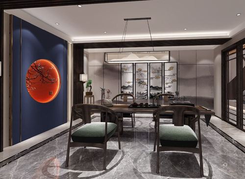 上海160平米新中式私人会所装修案例效果图