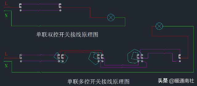 日光灯实物接线图