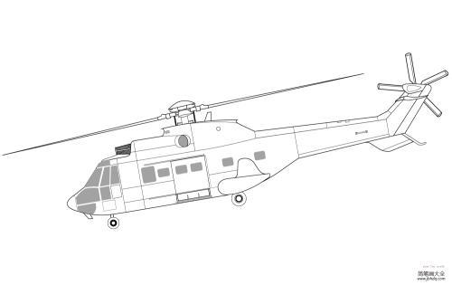 海军直升机简笔画