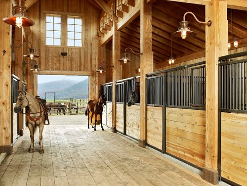 欧式别墅原木质通透马厩装修效果图