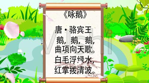 古诗鹅鹅鹅-配乐朗诵儿童读古诗_1920x1080_高清视频素材下载(编号