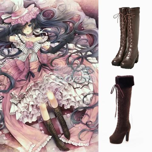 动漫黑执事女装夏尔凡多姆海威cosplay服日系洋装长靴cos鞋子靴子