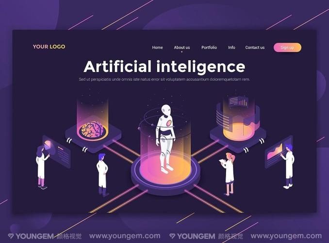 现代未来科幻扁平化等距视图透视商业插图插画矢量素材 >