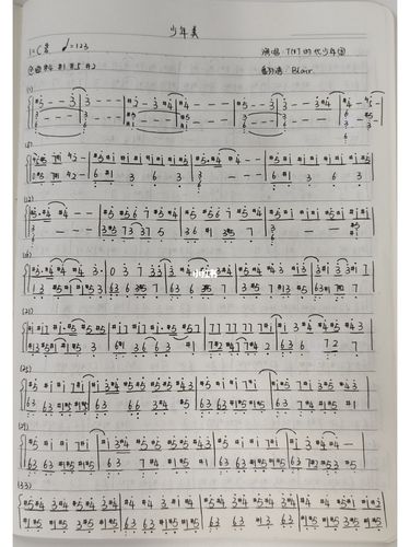 时代少年团《少年美》简谱我终于翻好了!_时代少年团