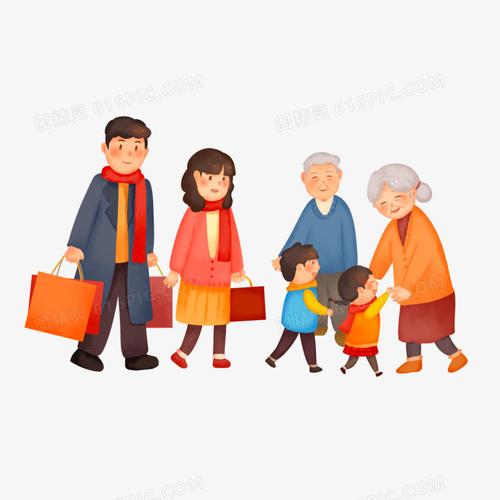 手绘卡通大年初二回娘家免抠元素