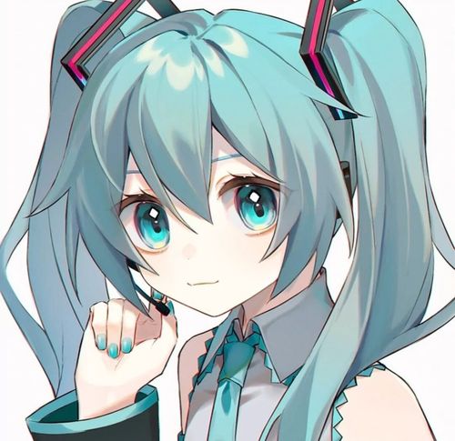 动漫女头一组蓝色系的初音未来头像