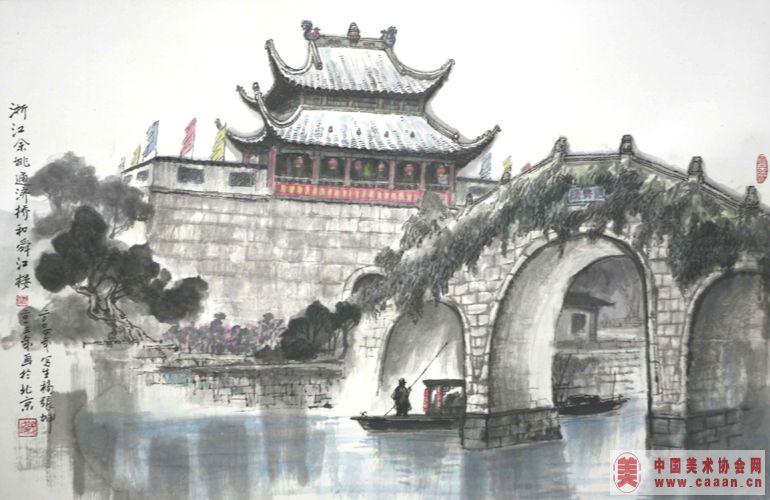 浙江余姚通济桥和舜江楼