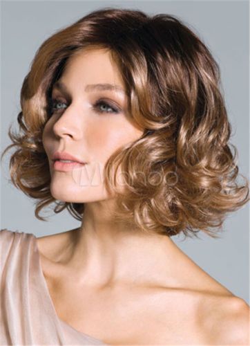 ebay wish亚马逊跨境电商专供 女士短款棕色卷发欧美时尚外贸假发