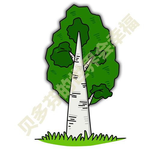 杨树psd卡通素材