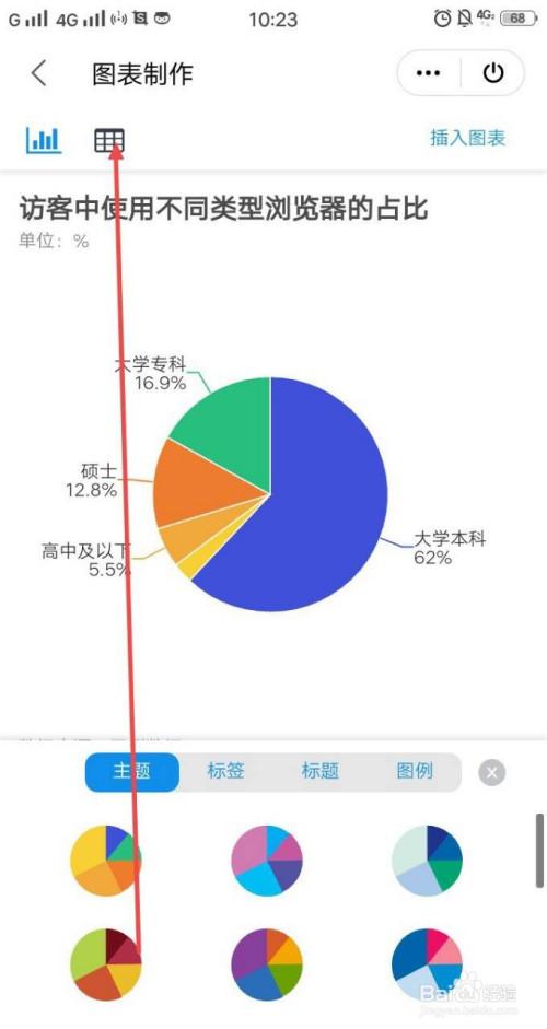 手机wps怎么插入圆形百分比图