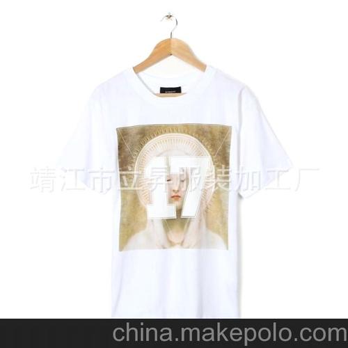 欧美潮牌纪梵希圣母玛利亚17数字系列情侣款短袖t恤