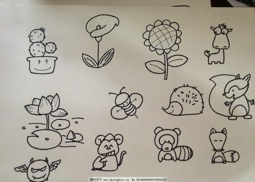 一些动物或植物的简笔画