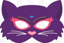 紫色小猫咪面具图