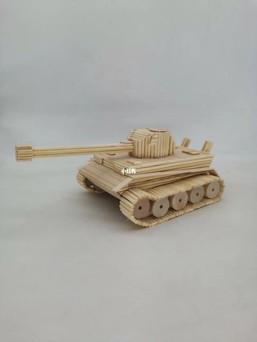 虎式坦克军事模型竹签创意手工_手工制作_电子数码攻略_数码_雪糕