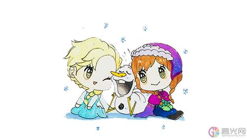 艾莎和安娜q版简笔画