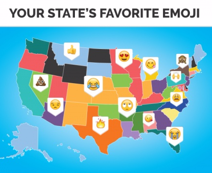 美国各州网友最喜欢使用哪些emoji表情符号?