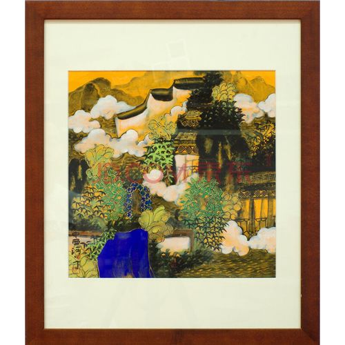 车一丁《一丁精品山水画 》实木镜框 陕西省美协会员