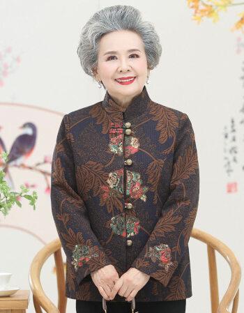 jinyi老奶奶生日穿的老妈妈八十大寿上衣秋装唐装外套女60岁70老人
