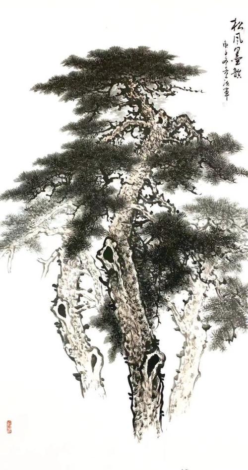 著名画家童治军松画集锦