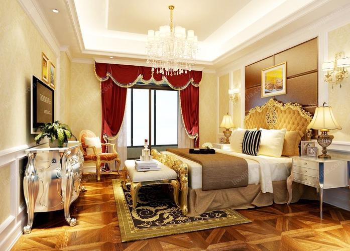 金色欧式大床装修效果图