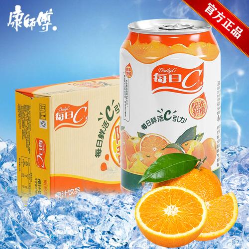 康师傅每日c鲜果橙310ml24罐果汁果味饮料江浙沪皖包邮